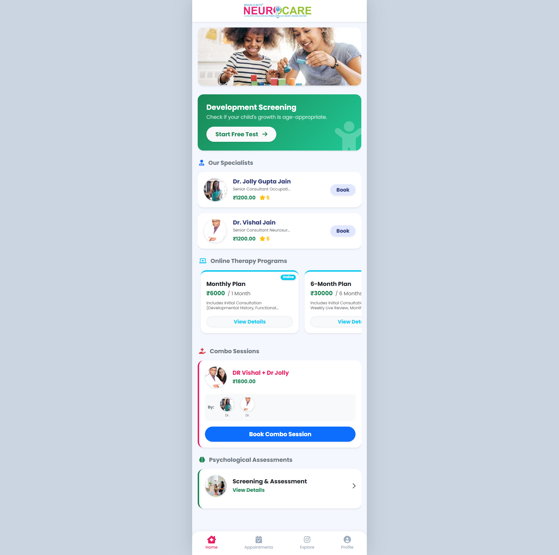 Neurocare App Screen 2