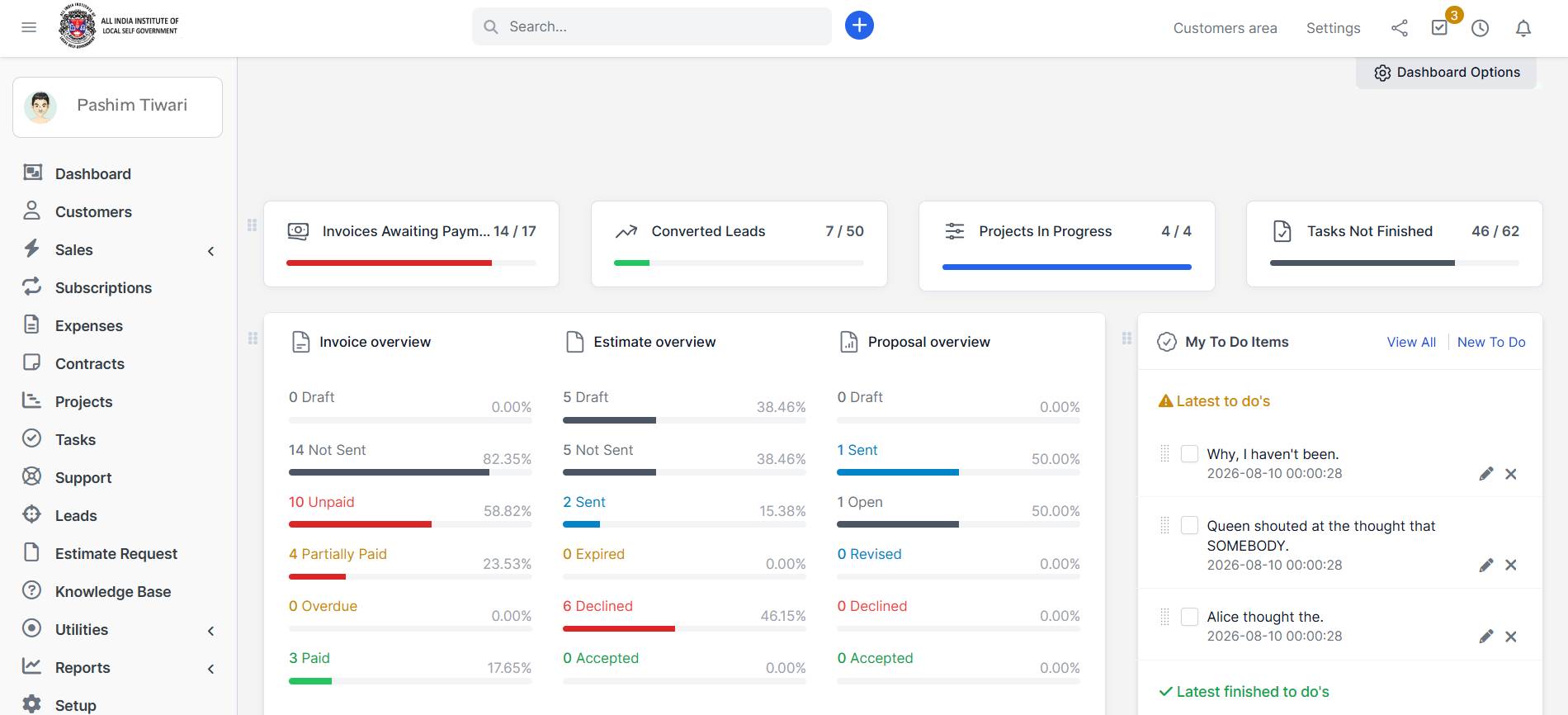 CRM — Lead and Sales Pipeline Management dashboard