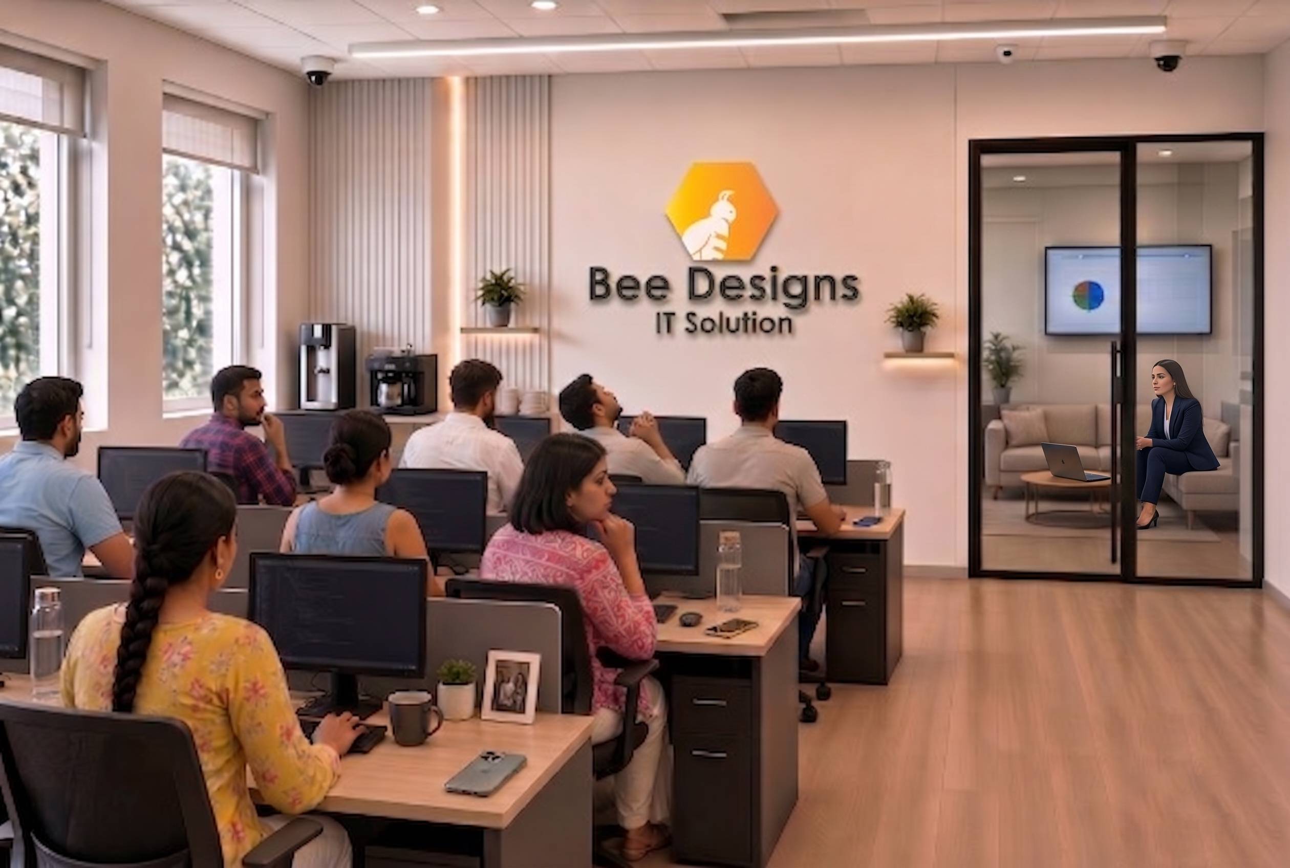 Bee Designs engineering team during a project planning session